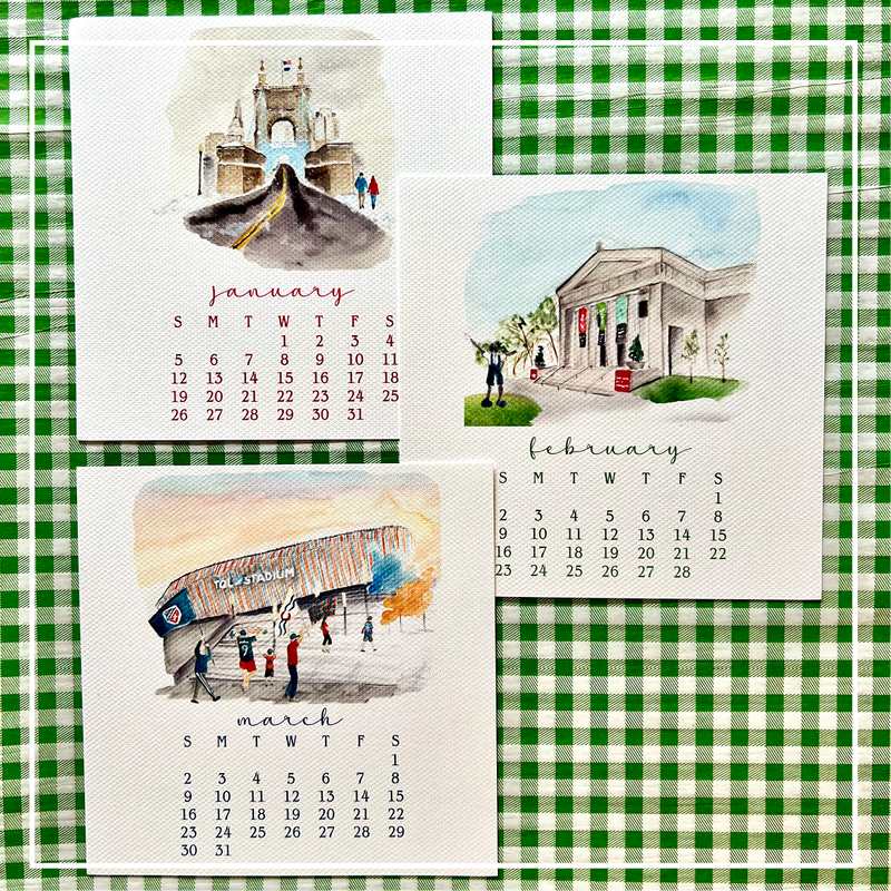 2025 Scenes of Cincinnati Calendar with Easel